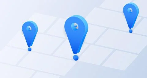 Isometric gps tracking and map. Navigate locate position pin. Isometric str.. Stock Illustration