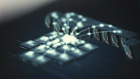 Isometric GPU Data Center Computing Model Stock Photos