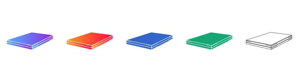 Isometric Gradient Book Icons Set Stock Illustration