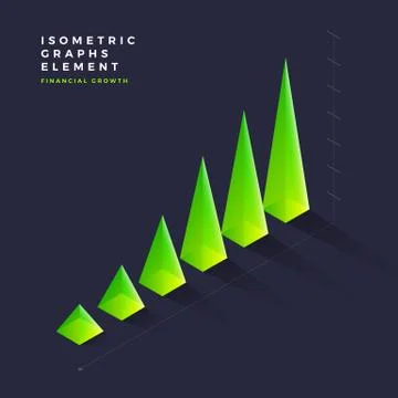 Isometric graph element Stock Illustration