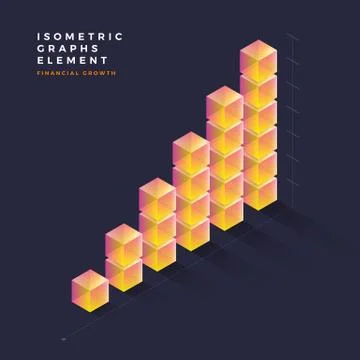 Isometric graph element Stock Illustration