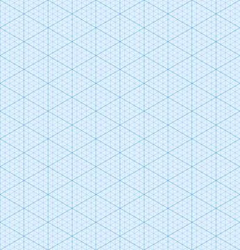 Isometric graph paper background. Seamless pattern. Vector illustration. Stock Illustration