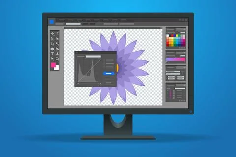 Isometric Graphic design studio. Graphic designer at work. Graphic designer Stock Illustration