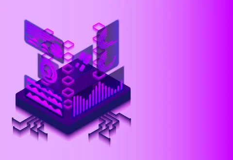 Isometric graphics Stock Illustration