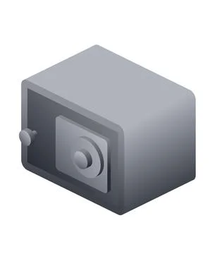Isometric gray safe. Object isolated on white background. Icon of security. イラスト素材