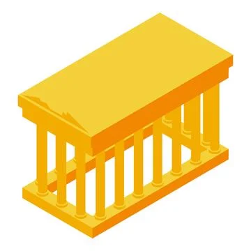 Isometric greek temple representing ancient architecture Ilustración de archivo
