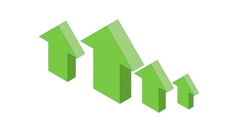 Isometric green 3d arrows pointing in up direction icon. EPS 10 Vector illust Stock Illustration