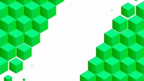 Isometric green cubes pattern diagonal transition including luma matte. Stock Footage 117742681