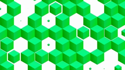 Isometric green cubes pattern random transition including luma matte. Video stock 117743514