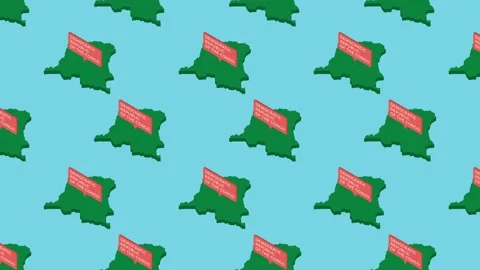 Isometric green map of Democratic Republic of the Congo with orange pointer Video stock 173733453