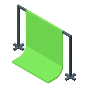 Isometric green screen backdrop stand Stock Illustration