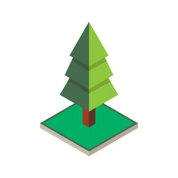 Isometric green tree park concept design object Ilustración de archivo