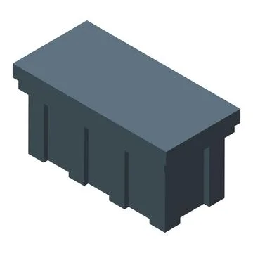 Isometric grey plastic storage container for industrial use Stock Illustration