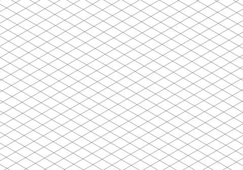 Isometric grid guide line. Notebook sheet blank. 3d perspective paper background Stock Illustration