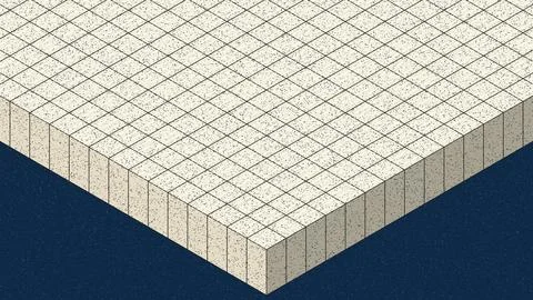Isometric grid pattern with 3d perspective and depth effect illustration Stock Illustration