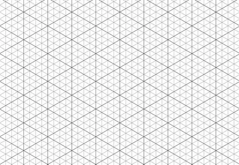 Isometric grid pattern. Line guides. Isometric 3d perspective graph background Stock Illustration