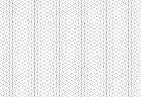 Isometric grid, squared black grid. Notebook sheet blank. Mathematic typography Illustrazione stock
