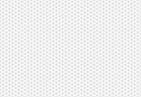 Isometric grid, squared grid. Notebook sheet blank. Black line guides Illustrazione stock