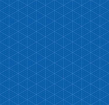 Isometric grid template with every five steps accented. Vector seamless patte Illustrazione stock