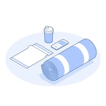 Isometric Gym Vector Illustration Stock Illustration