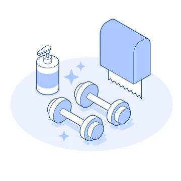 Isometric Gym Vector Illustration Stock Illustration