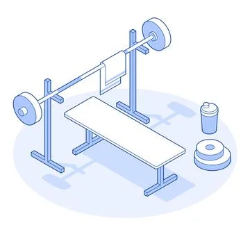 Isometric Gym Vector Illustration Stock Illustration