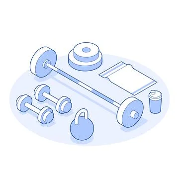 Isometric Gym Vector Illustration Stock Illustration