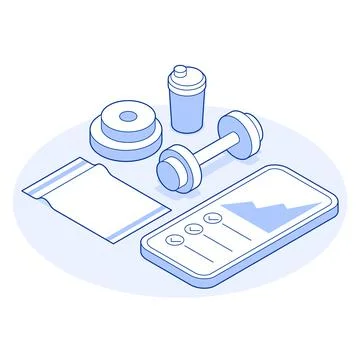 Isometric Gym Vector Illustration Stock Illustration