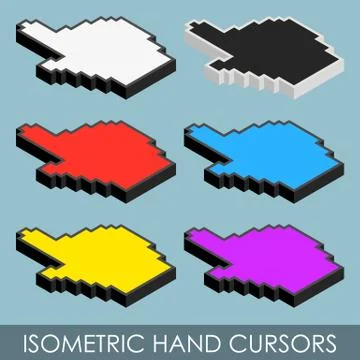 Isometric hand cursors Stock Illustration