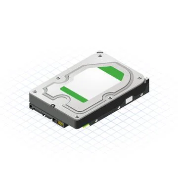 Isometric hard disk Stock Illustration