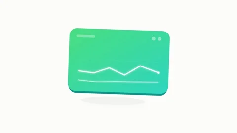 Isometric Health Dashboard Icon with Pulsating Vitality Graph and Teal Gradie Видео 346202071
