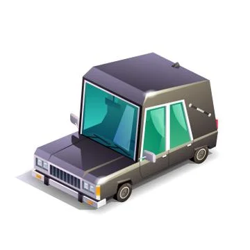 Isometric hearse Stock Illustration
