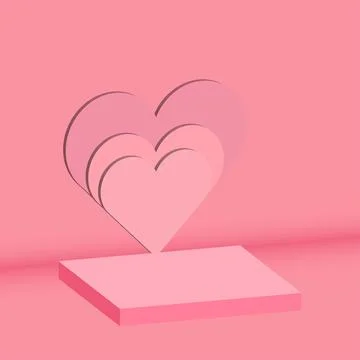 Isometric Heart Shape With Stage Stock Illustration