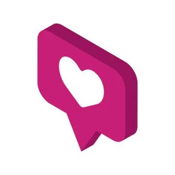 Isometric of Heart on white background. Vector illustration. Happy Valentines Stock Illustration