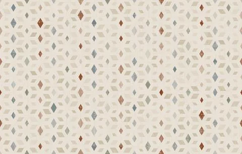 Isometric hexagon pattern with cube illusion in soft white, gray and blue ton Stockillustratie