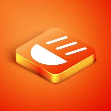 Isometric High beam icon isolated on orange background. Car headlight. Vector 스톡 일러스트