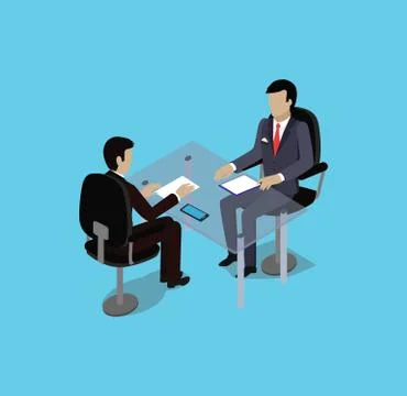 Isometric Hiring Recruiting Interview Stock Illustration