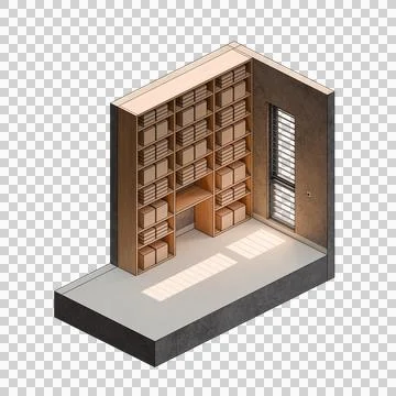 Isometric Home Store 3D Render Illustration Illustrazione stock