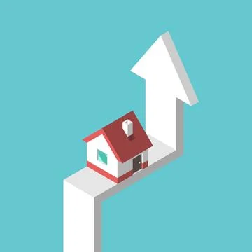 Isometric house on arrow Stock Illustration