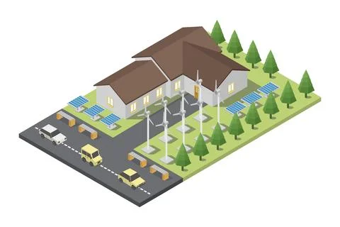 Isometric house on background Stock Illustration