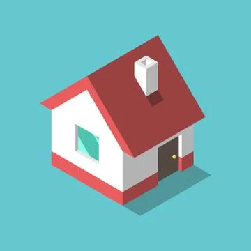 Isometric house, flat design Stock Illustration