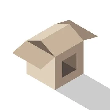 Isometric house shaped box Stock Illustration