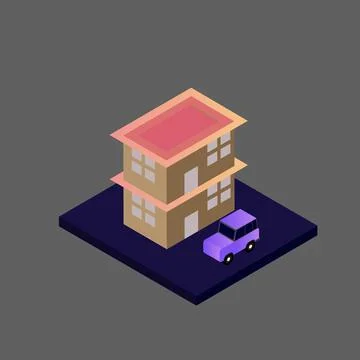 Isometric house vector Stock Illustration