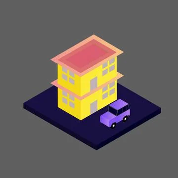 Isometric house vector Stock Illustration