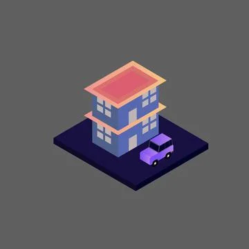 Isometric house vector Stock Illustration