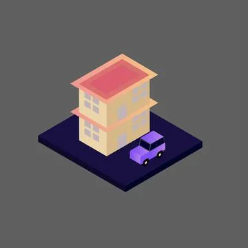 Isometric house vector Stock Illustration