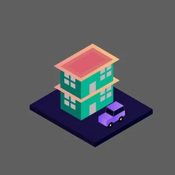 Isometric house vector Stock Illustration