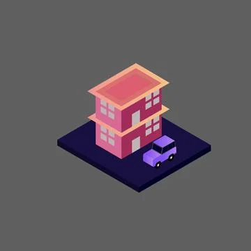 Isometric house vector Stock Illustration