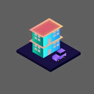 Isometric house vector Stock Illustration