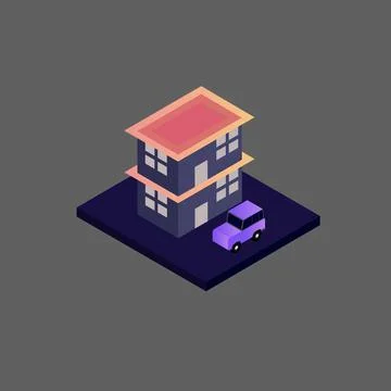 Isometric house vector Stock Illustration